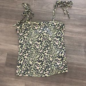 Neon silky cheetah top
